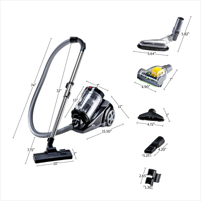 Ovente Bagless Canister Vacuum with Auto Cord Retract & Reviews Wayfair